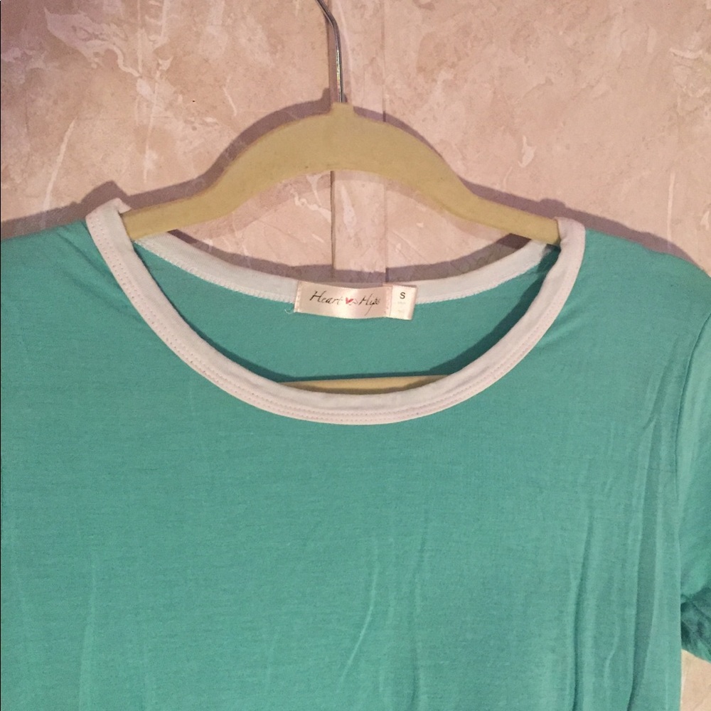 teal basic ringer tee - Picture 2 of 2